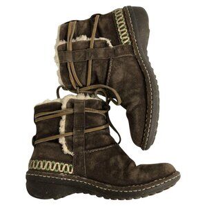 UGG Australia Cove Ankle Boots Size: 7 Brown Lace Up Shearling Suede S/N 5178